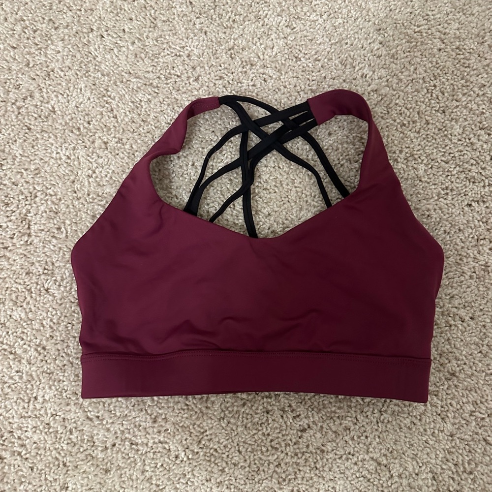 Forever 21 Red and Black Strappy Sports Bra
